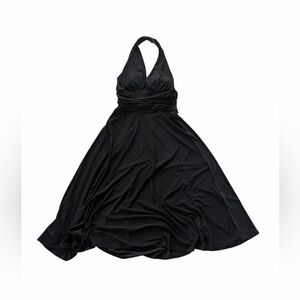 Y2K black halter dress
